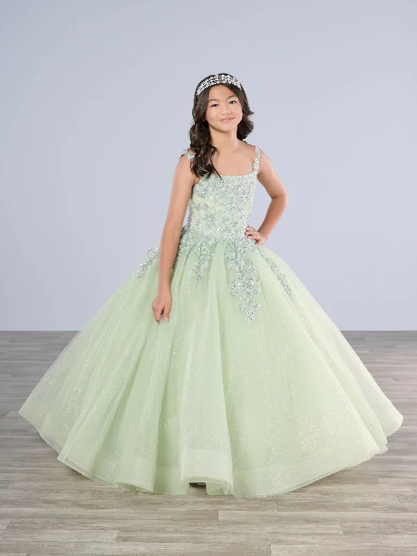 Girls Applique Sleeveless Gown by Tiffany Princess 13799