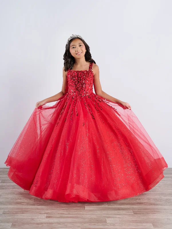 Girls Beaded Sleeveless Gown by Tiffany Princess 13796