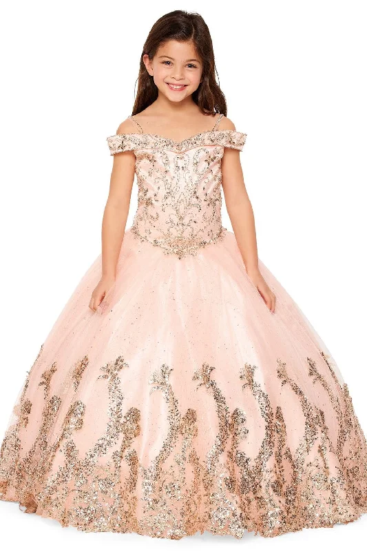 Girls Cold Shoulder Ball Gown by Cinderella Couture 8017