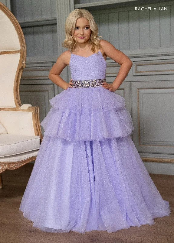 Girl's Sleeveless Layered Gown by Rachel Allan 10272