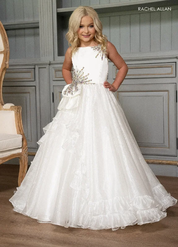 Girl's Sleeveless Ruffled Gown by Rachel Allan 10266