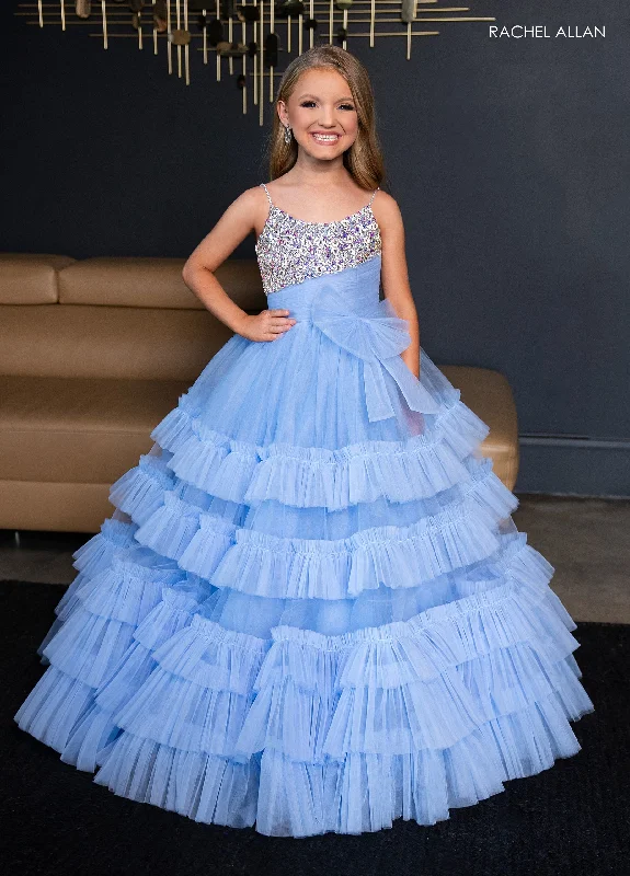 Girl's Sleeveless Tiered Gown by Rachel Allan 10245