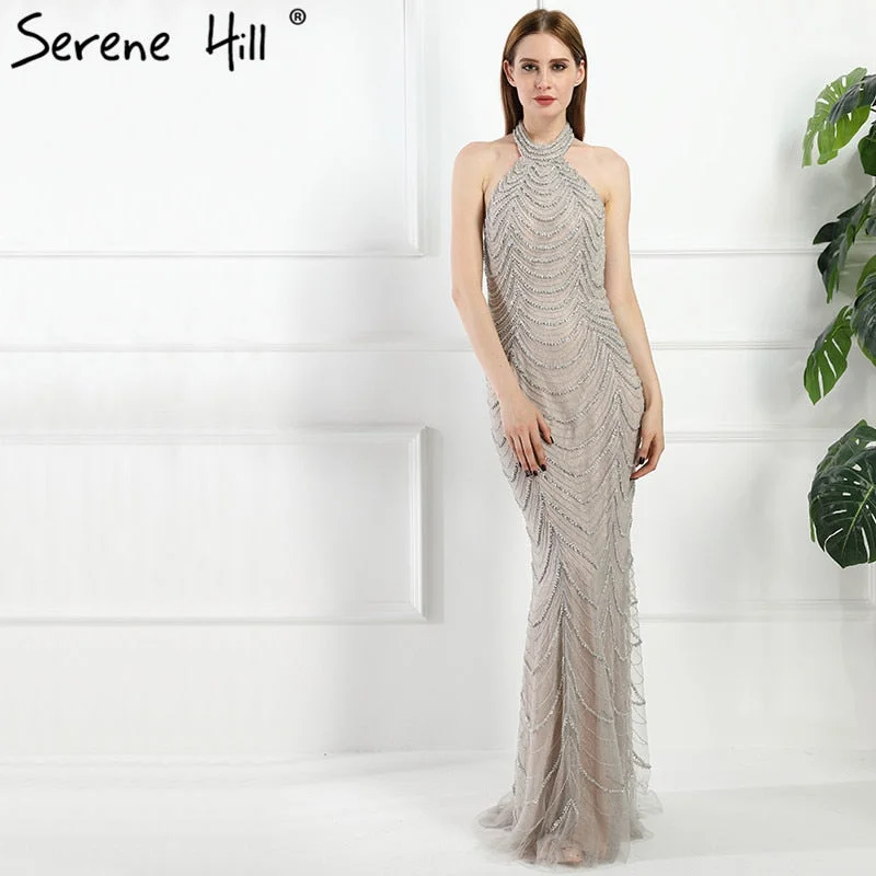 Sale Halter  Sexy Diamond  Mermaid Evening Dresses Evening Gowns LA6101