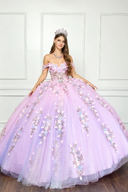 Ombre Off Shoulder Ball Gown by Petite Adele PQ1066