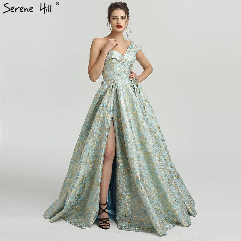 One Shoulder Vintage Evening Dresses Sleeveless High-end Formal Evening Gowns LA6486