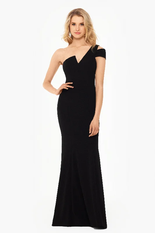 "Paulina" Cutout One Shoulder Floor Length Gown