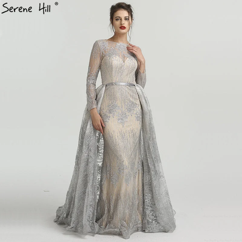 On Sale no return no refundSale Sparkle Long Sleeves Mermaid Evening Dresses LA6503