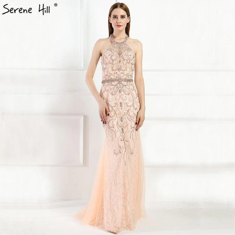 On Sale no return no refundSale Tulle New Evening Dress Lace Pearls Diamond Mermaid LA6089